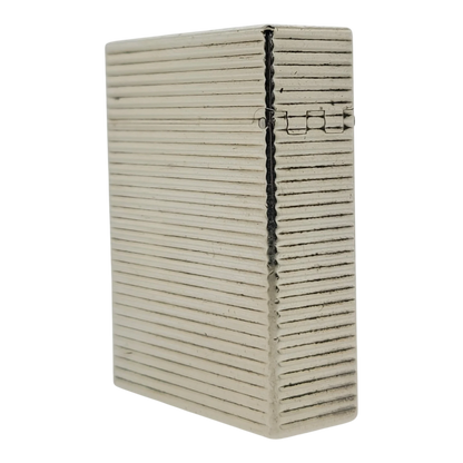 Preowned S.T. Dupont Ligne 1 BR Silver Horizontal Lines Lighter, 13109-D1