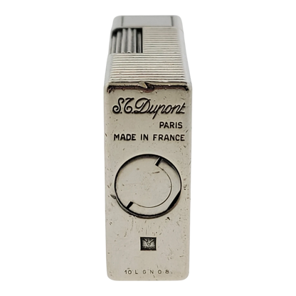 Preowned S.T. Dupont Ligne 1 BR Silver Horizontal Lines Lighter, 13109-D1