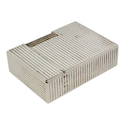 Preowned S.T. Dupont Ligne 1 BR Silver Horizontal Lines Lighter, 13109-D1