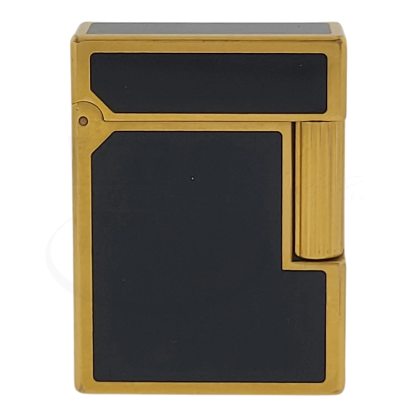 Preowned Vintage S.T. Dupont Ligne 1 BR Black Lacquer & Gold Lighter, 013575