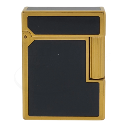 Preowned Vintage S.T. Dupont Ligne 1 BR Black Lacquer & Gold Lighter, 013575