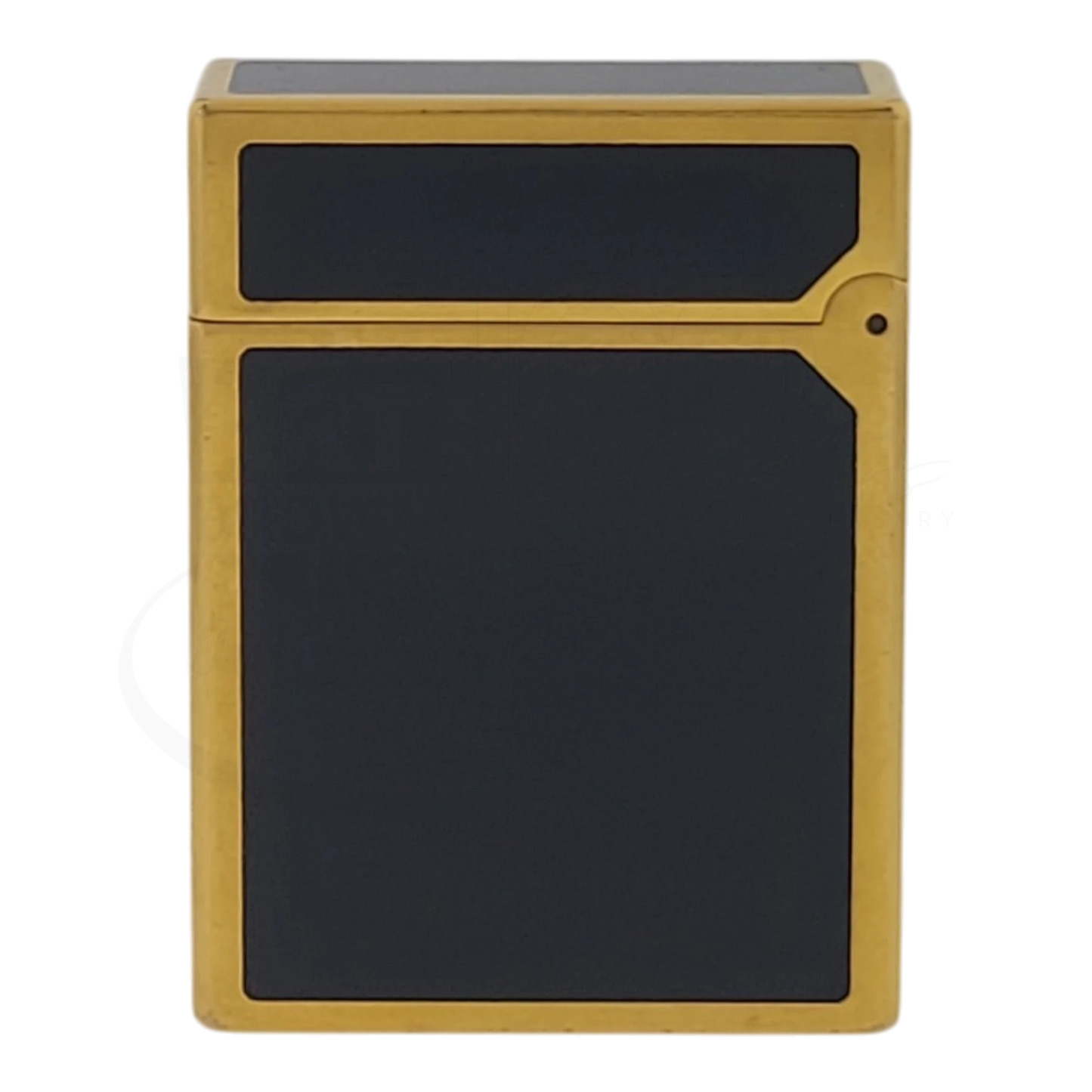 Preowned Vintage S.T. Dupont Ligne 1 BR Black Lacquer & Gold Lighter, 013575