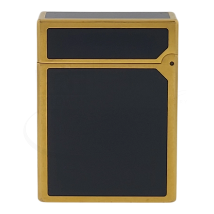 Preowned Vintage S.T. Dupont Ligne 1 BR Black Lacquer & Gold Lighter, 013575