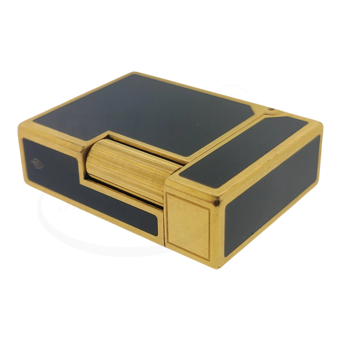 Preowned Vintage S.T. Dupont Ligne 1 BR Black Lacquer & Gold Lighter, 013575