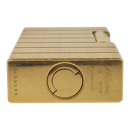 Preowned S.T. Dupont Ligne 1 Brushed Gold Horizontal Lines Lighter, 014244