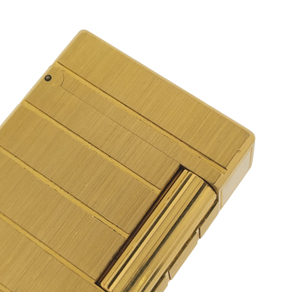 Preowned S.T. Dupont Ligne 1 Brushed Gold Horizontal Lines Lighter, 014244