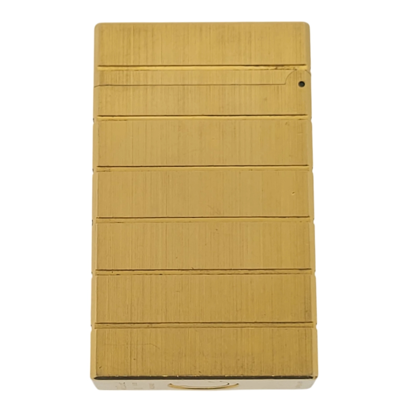 Preowned S.T. Dupont Ligne 1 Brushed Gold Horizontal Lines Lighter, 014244