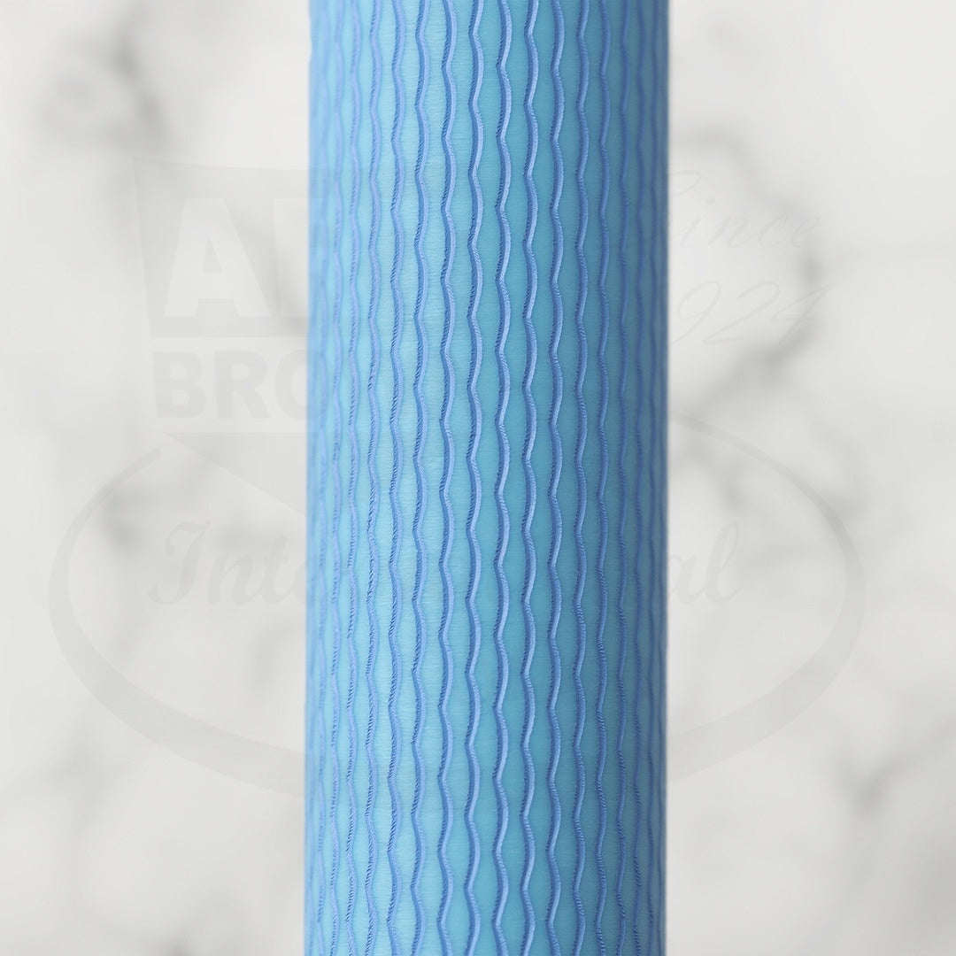 Graf von Faber-Castell Guilloche Blue Gulf fountain pen barrel with intricate guilloché engraved resin pattern in light blue