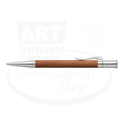Graf von Faber-Castell Classic Pernambuco Ballpoint Pen with silver clip and tip, polished Pernambuco wood barrel in brown tones