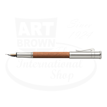 Graf von Faber-Castell Classic Pernambuco Fountain Pen with wood barrel and silver metal accents sleek design