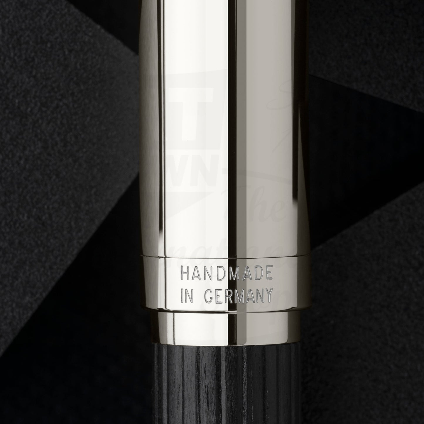 Graf von Faber-Castell Classic Ebony Fountain Pen silver-plated cap with engraved handmade in Germany text on ebony wood barrel