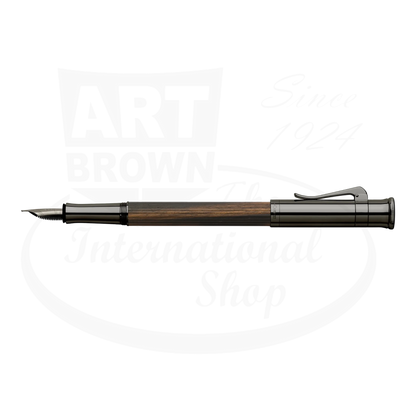 Graf von Faber-Castell Classic Macassar Fountain Pen with fluted Macassar wood barrel and dark metal accents, sleek design