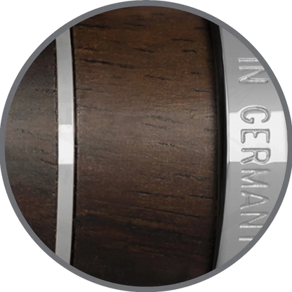 Graf von Faber-Castell Classic Anello Grenadilla rollerball pen showing dark wood barrel and platinum-plated rings detail