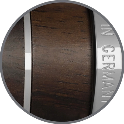 Graf von Faber-Castell Classic Anello Grenadilla ballpoint pen with dark wood barrel and platinum-plated accents close-up detail