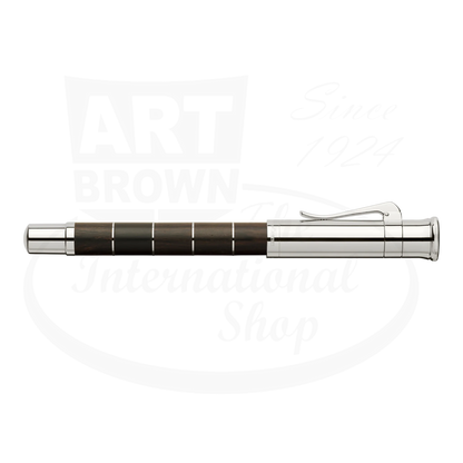 Graf von Faber-Castell Classic Anello rollerball pen with segmented Grenadilla wood barrel and platinum-plated rings