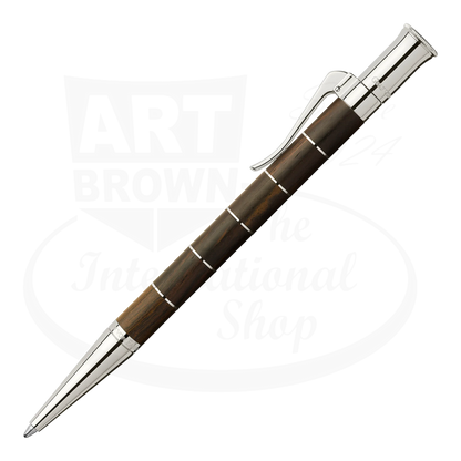 Graf von Faber-Castell Classic Anello Ballpoint Pen with dark Grenadilla wood barrel and platinum-plated accents