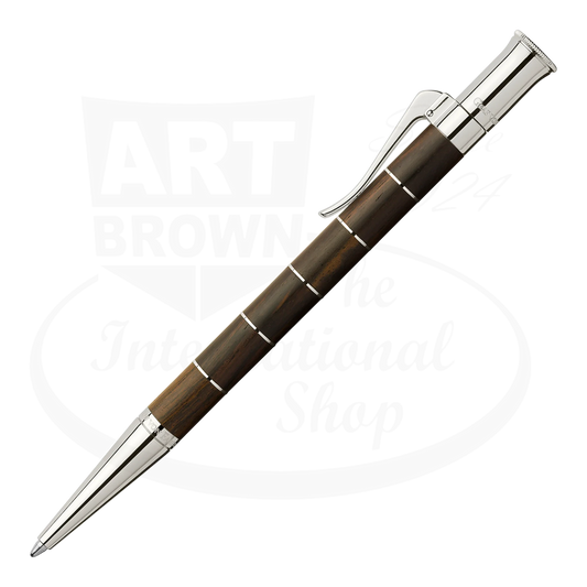 Graf von Faber-Castell Classic Anello Ballpoint Pen with dark Grenadilla wood barrel and platinum-plated accents