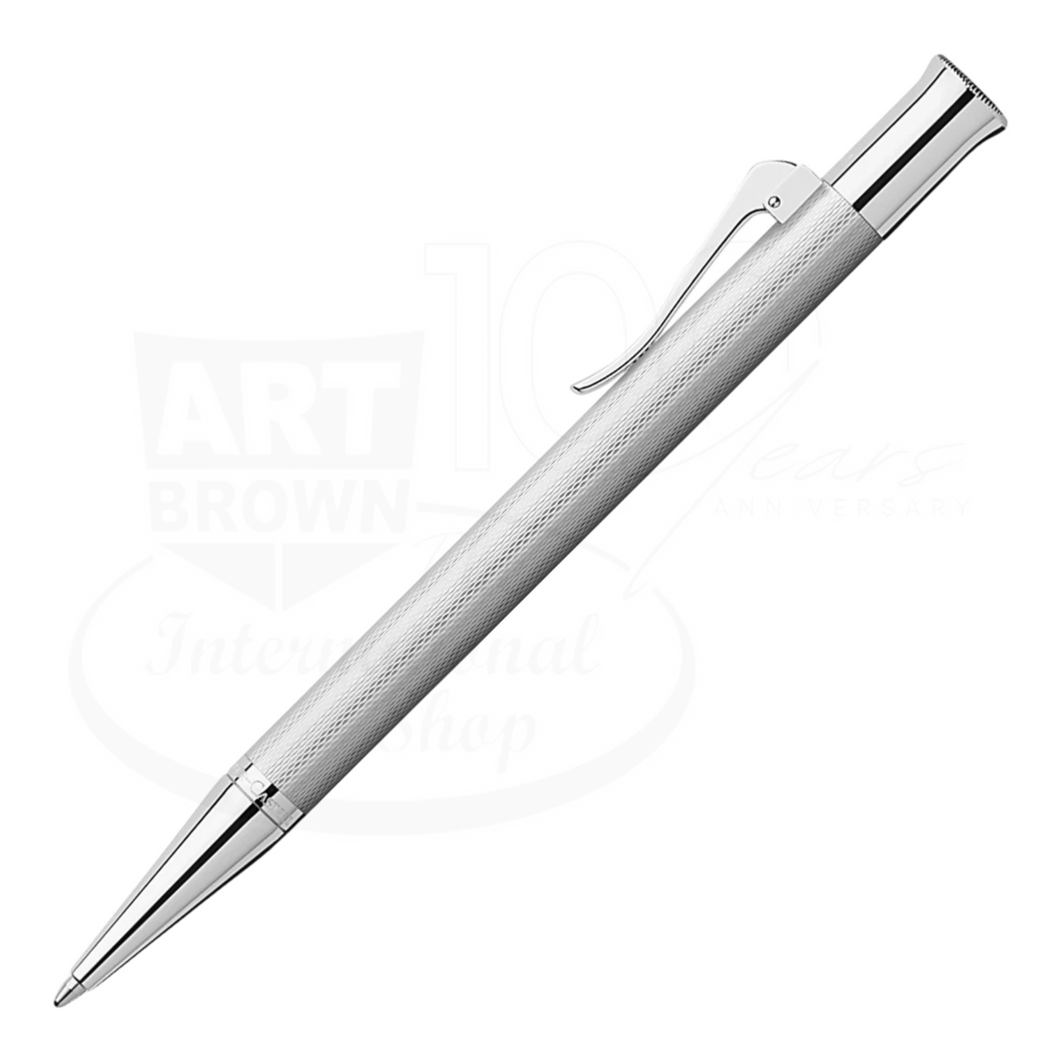 Graf von Faber-Castell Guilloche Rhodium Plated Ballpoint Pen