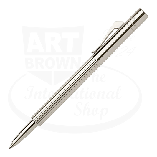 Graf von Faber-Castell Platinum Plated Pocket Ballpoint Pen silver sleek compact travel design with clip