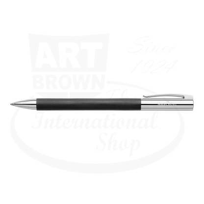 Faber-Castell Ambition ballpoint pen polished black resin with chrome trim sleek metal tip and clip design