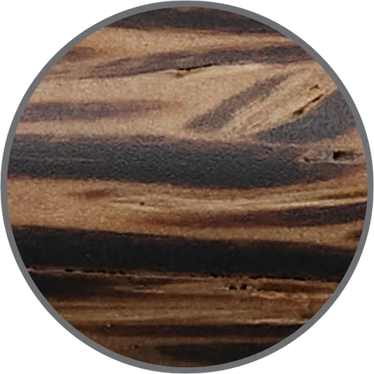 Faber-Castell Ambition Coconut wood grain close-up showing natural light and dark brown texture detail