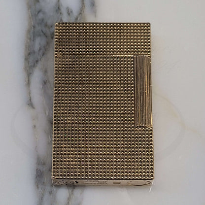 Preowned Vintage S.T. Dupont Ligne 2 Gold Diamondhead Lighter, 016211