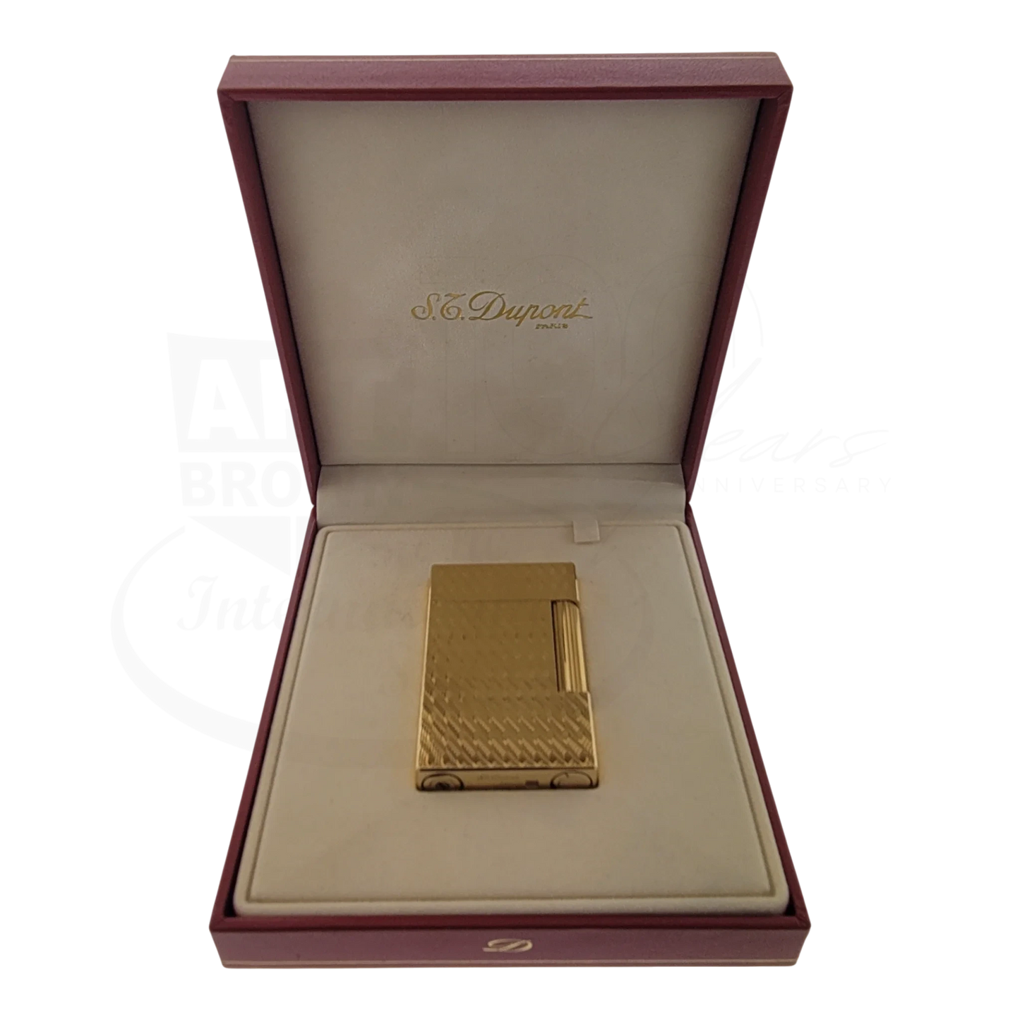 Preowned S.T. Dupont Ligne 2 Gold Peacock Feather Lighter, 016255-D1