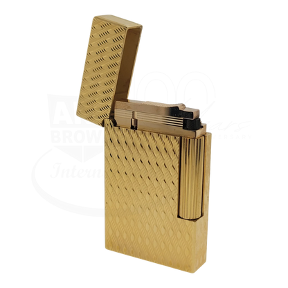 Preowned S.T. Dupont Ligne 2 Gold Peacock Feather Lighter, 016255-D1