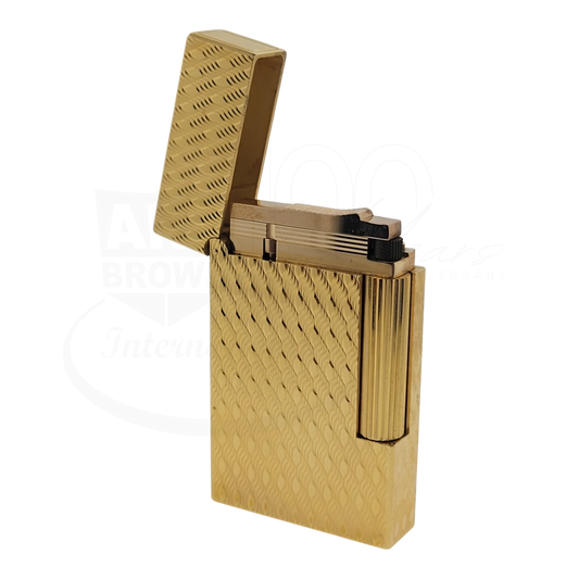 Preowned S.T. Dupont Ligne 2 Gold Peacock Feather Lighter, 016255-D1
