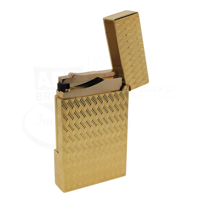 Preowned S.T. Dupont Ligne 2 Gold Peacock Feather Lighter, 016255-D1