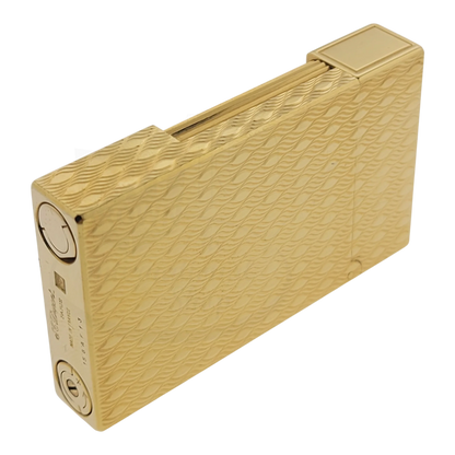 Preowned S.T. Dupont Ligne 2 Gold Peacock Feather Lighter, 016255-D1