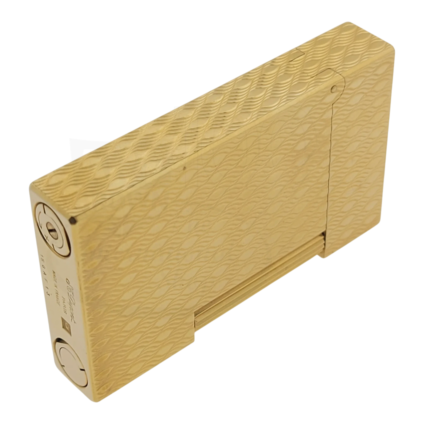 Preowned S.T. Dupont Ligne 2 Gold Peacock Feather Lighter, 016255-D1