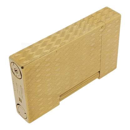 Preowned S.T. Dupont Ligne 2 Gold Peacock Feather Lighter, 016255-D1