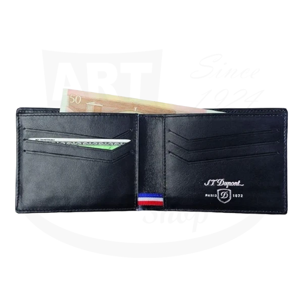 S.T. Dupont defi carbon wallet made with carbon fiber and leather with money