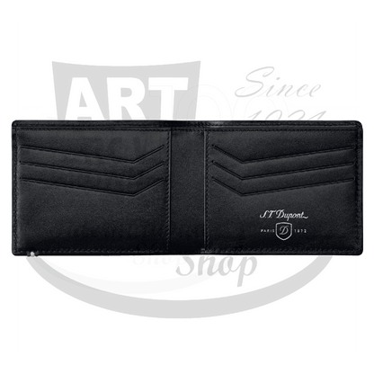 S.T. Dupont Punched Black 6 Credit Card Billfold Wallet, 170401DC