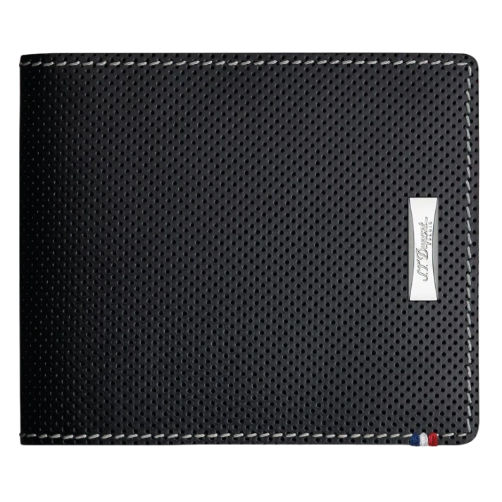 S.T. Dupont perforated black leather wallet 
