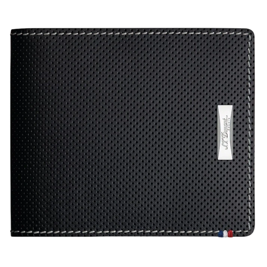 S.T. Dupont perforated black leather wallet 