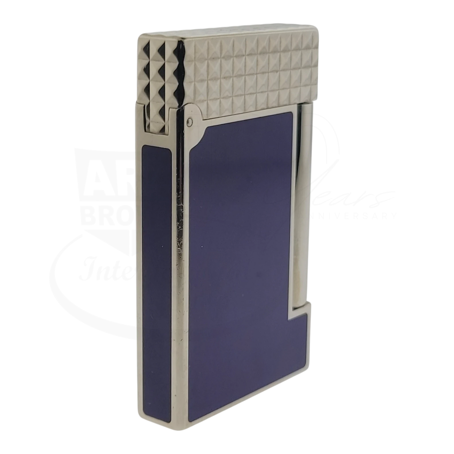 Preowned S.T. Dupont Line D Blue Lacquer & Palladium Lighter, 017066