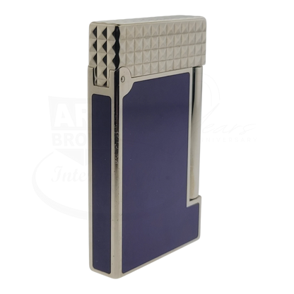 Preowned S.T. Dupont Line D Blue Lacquer & Palladium Lighter, 017066
