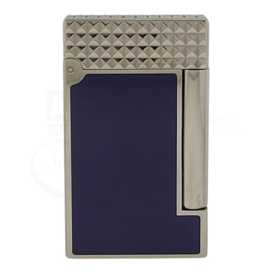 Preowned S.T. Dupont Line D Blue Lacquer & Palladium Lighter, 017066
