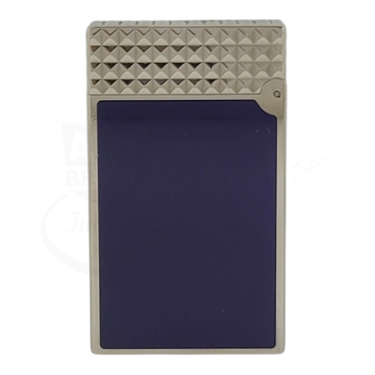 Preowned S.T. Dupont Line D Blue Lacquer & Palladium Lighter, 017066