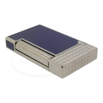 Preowned S.T. Dupont Line D Blue Lacquer & Palladium Lighter, 017066