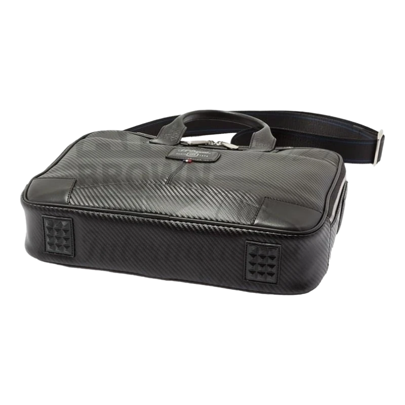 S.T. Dupont Defi Black Carbon Leather Medium Laptop & Document Holder Bag, 171003