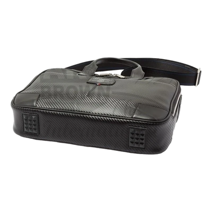 S.T. Dupont Defi Black Carbon Leather Medium Laptop & Document Holder Bag, 171003