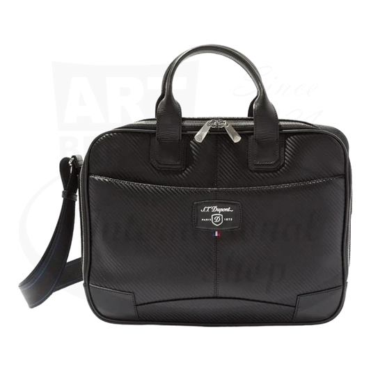 S.T. Dupont Defi Black Carbon Leather Medium Laptop & Document Holder Bag, 171003