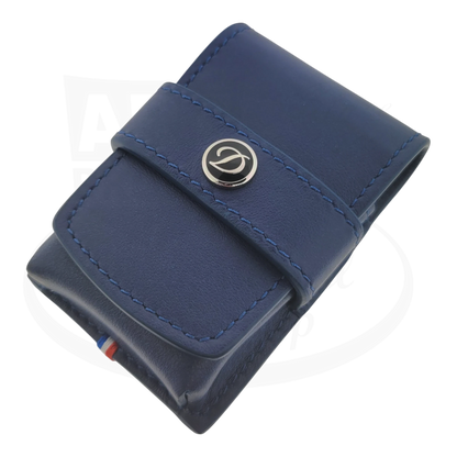 S.T. Dupont Ligne 2 Le Grand Lighter Case black leather with palladium fastener and French tricolor band