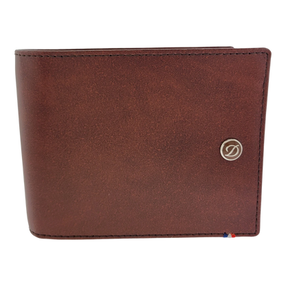 S.T. Dupont Brown & Black Smooth Leather Wallet, 180190