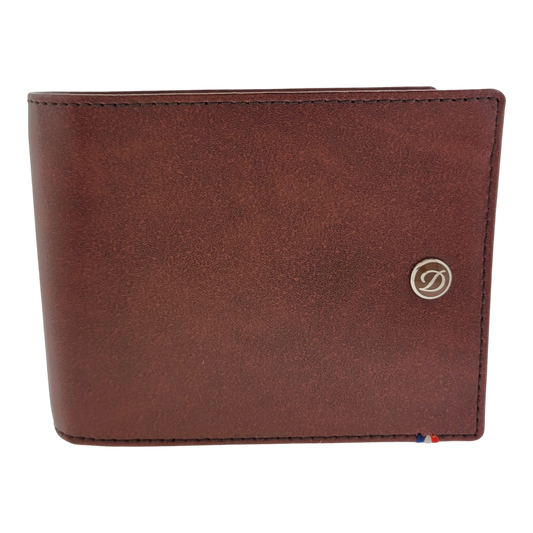 S.T. Dupont Brown & Black Smooth Leather Wallet, 180190