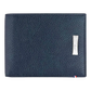 Folded S.T. Dupont Line D Soft Grain Leather Wallet in Blue with Palladium accent