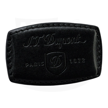 S.T. Dupont leather logo patch for Black Document Holder 181003SS embossed black rectangular label